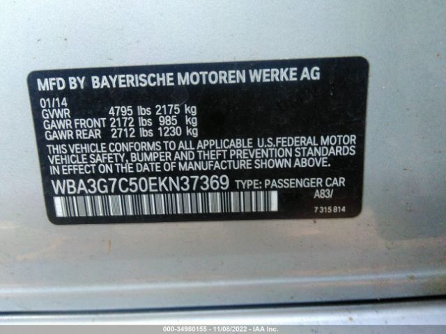 WBA3G7C50EKN37369 BMW 3 Series 328i Xdrive