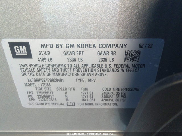 2023 Chevrolet Trailblazer, VIN: KL79MPS24PB028401