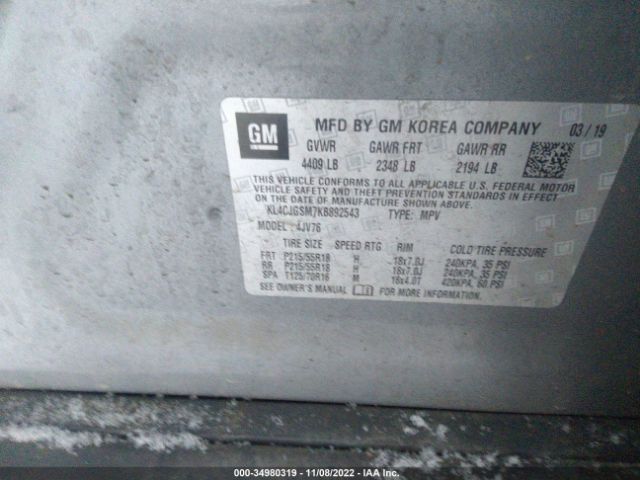 KL4CJGSM7KB892543 Buick Encore Essence