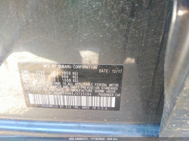 2018 Subaru Impreza, VIN: 4S3GTAA65J3725284