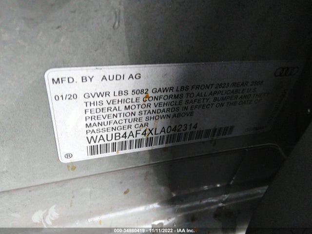2020 Audi S4, VIN: WAUB4AF4XLA042314