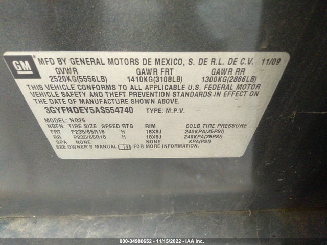 Cadillac Srx Luxury Collection 2010 3GYFNDEY5AS554740 Image 10