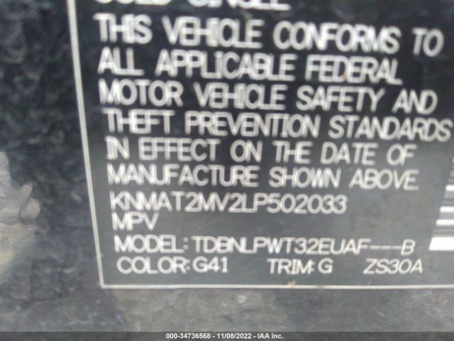 KNMAT2MV2LP502033 Nissan ROGUE S