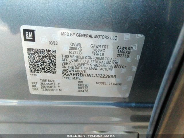 5GAERBKW1JJ223895 Buick Enclave Essence