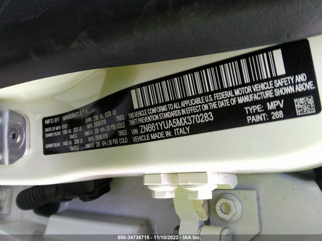 2021 Maserati Levante, VIN: ZN661YUA5MX370283