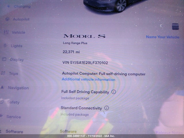 Tesla Model S Long Range 2020 5YJSA1E29LF370102 Image 8