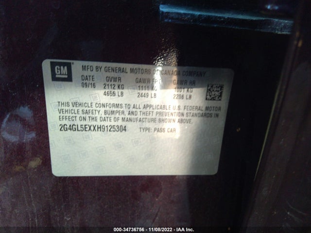 2017 Buick Regal, VIN: 2G4GL5EXXH9125304