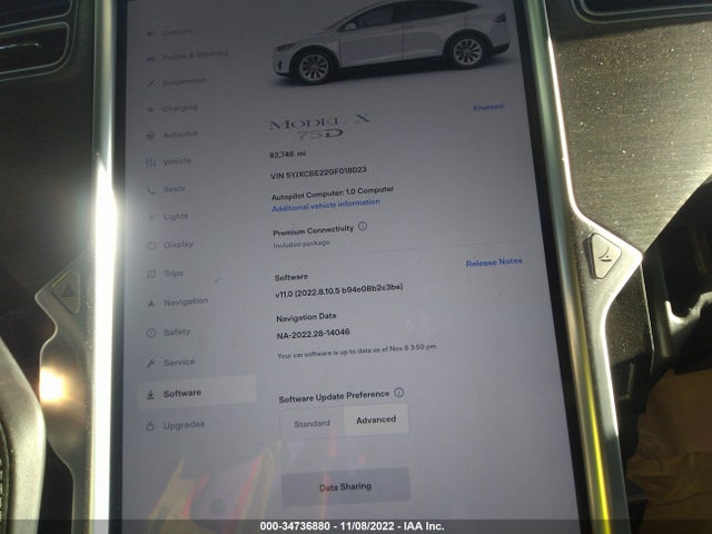 Tesla Model X 70d/90d/75d/60d/p100d 2016 5YJXCBE22GF018023 Image 9