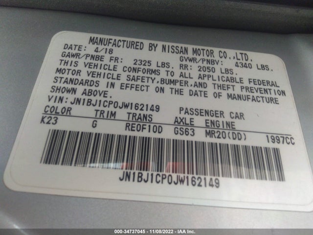 2018 Nissan Rogue, VIN: JN1BJ1CP0JW162149