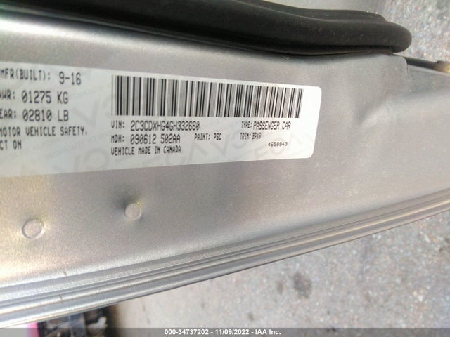 2016 Dodge Charger, VIN: 2C3CDXHG4GH332660