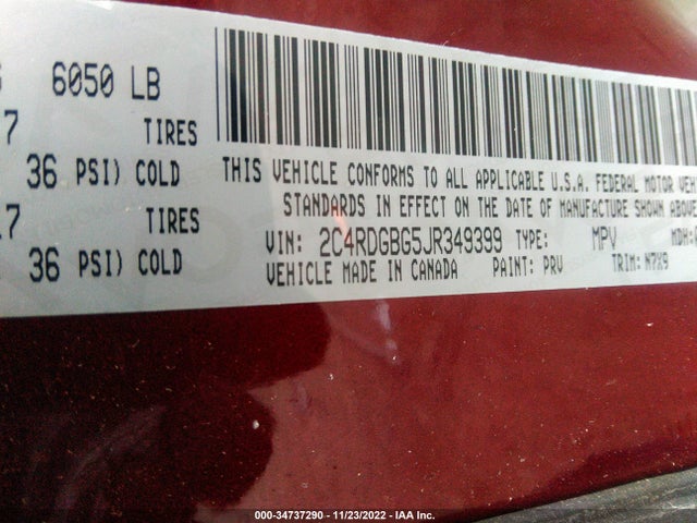 Dodge Grand Caravan 2018 2C4RDGBG5JR349399 Image 10