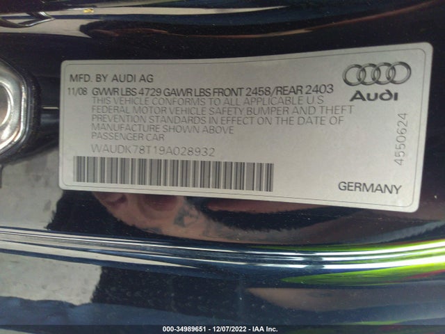 WAUDK78T19A028932 Audi A5