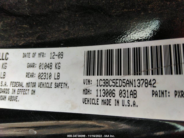 1C3BC5ED5AN137842 Chrysler Sebring Touring