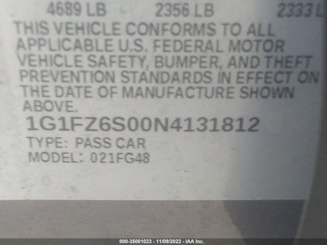 2022 Chevrolet Bolt EV, VIN: 1G1FZ6S00N4131812
