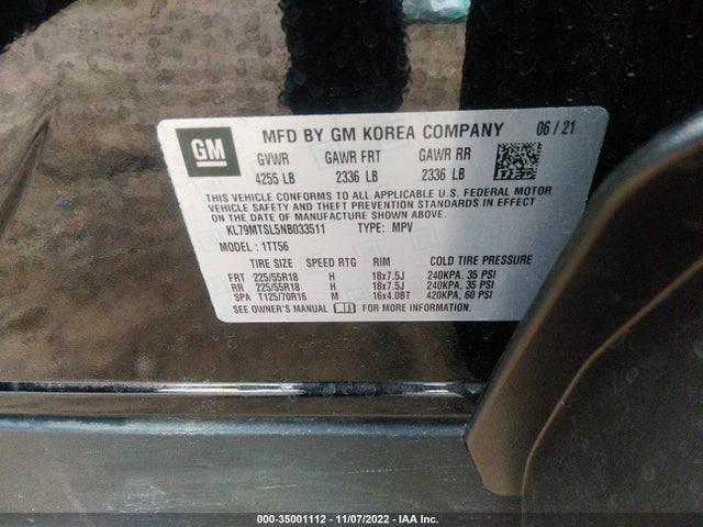 Chevrolet Trailblazer Rs 2022 KL79MTSL5NB033511 Image 9