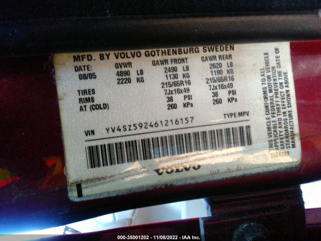 Volvo XC70 2006 YV4SZ592461216157 Image 10