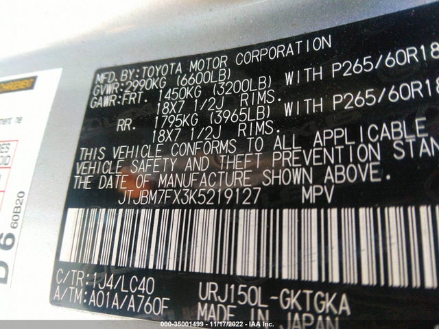 Lexus Gx Gx 460 2019 JTJBM7FX3K5219127 Image 11