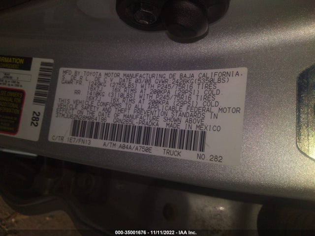 35001676 :رقم المزاد ، 3TMJU62N28M064196 vin ، 2008 Toyota Tacoma Prerunner مزاد بيع