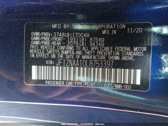 2020 Toyota 86, VIN: JF1ZNAA10L8753397