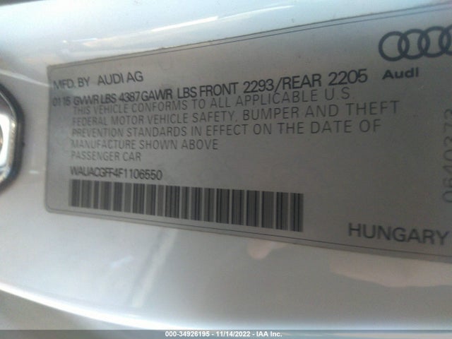 Audi A3 1.8t Premium 2015 WAUACGFF4F1106550 Image 9