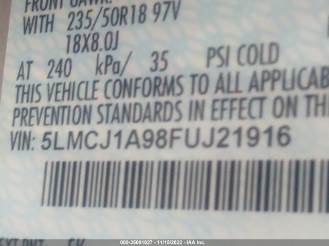 Lincoln MKC 2015 5LMCJ1A98FUJ21916 Image 9
