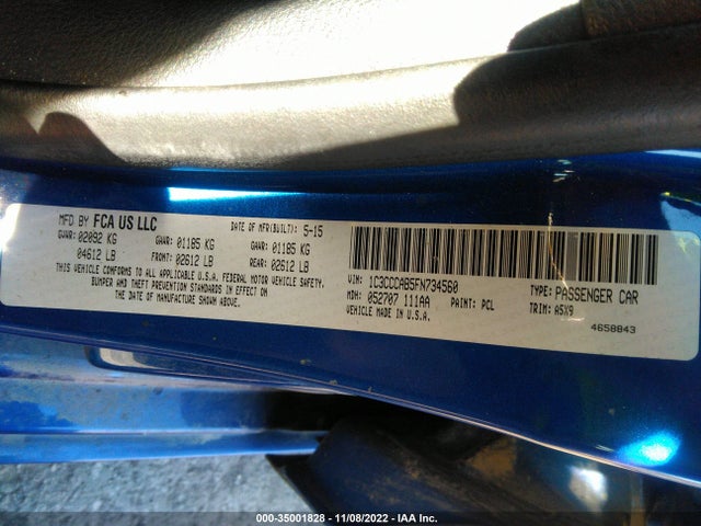 Chrysler 200 Limited 2015 1C3CCCAB5FN734560 Image 9