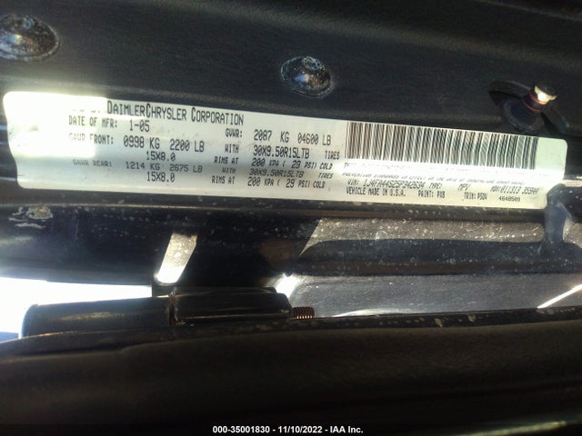 2005 JEEP WRANGLER UNLIMITED VIN: 1J4FA44S25P342634