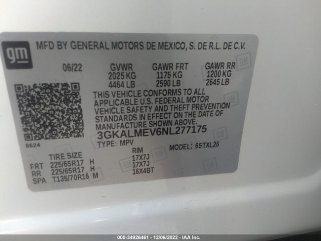 3GKALMEV6NL277175 GMC Terrain Sle