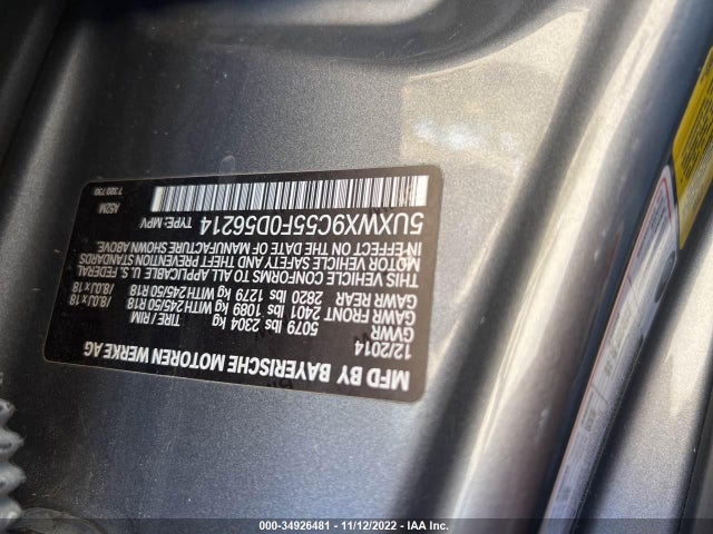 2015 BMW X3, VIN: 5UXWX9C55F0D56214