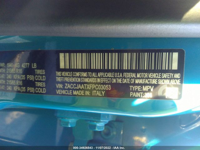 ZACCJAATXFPC03053 Jeep Renegade Sport