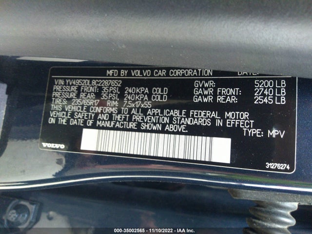 Volvo Xc60 3.2l 2012 YV4952DL8C2287652 Image 9