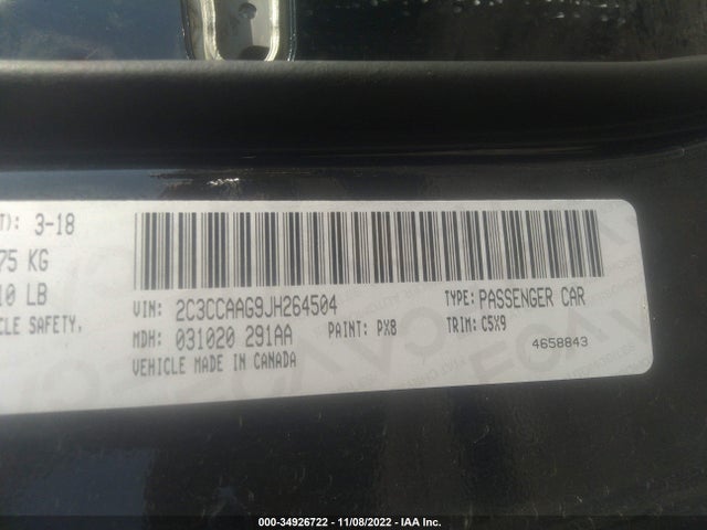 2C3CCAAG9JH264504 Chrysler 300 Touring