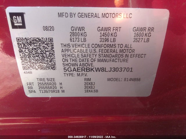 2020 Buick Enclave, VIN: 5GAERBKW8LJ303701