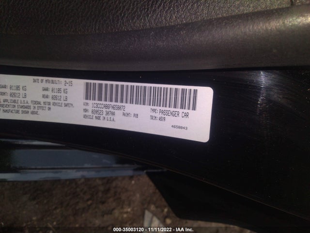 2015 CHRYSLER 200 LIMITED VIN: 1C3CCCAB6FN658072