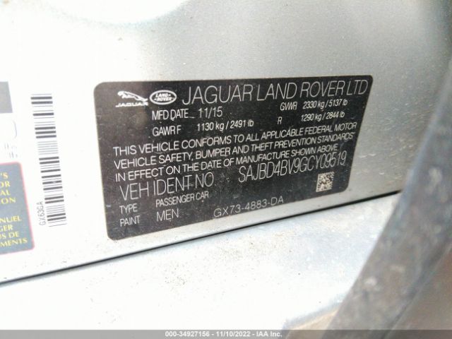 SAJBD4BV9GCY09519 Jaguar Xf 35t Premium