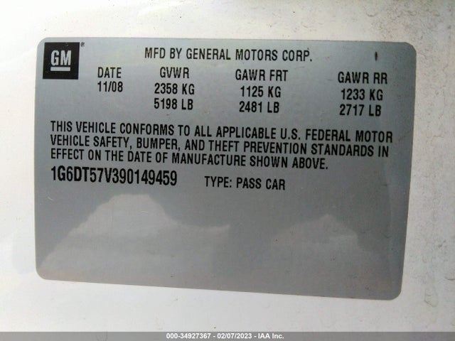 1G6DT57V390149459 Cadillac Cts Awd W/1sb