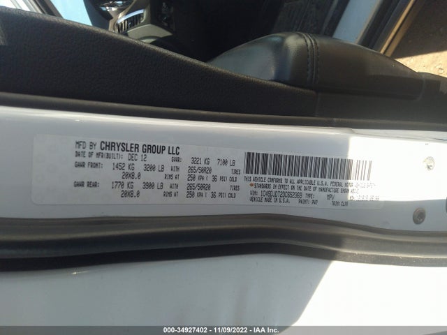 Dodge Durango Crew 2013 1C4SDJDT2DC652369 Image 9