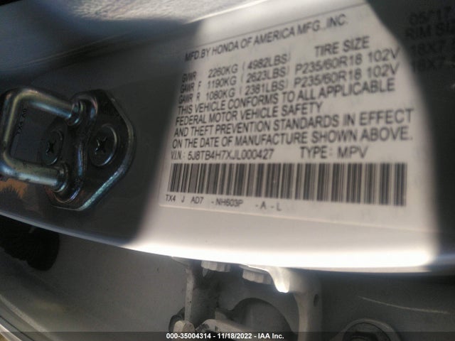 2018 Acura RDX, VIN: 5J8TB4H7XJL000427