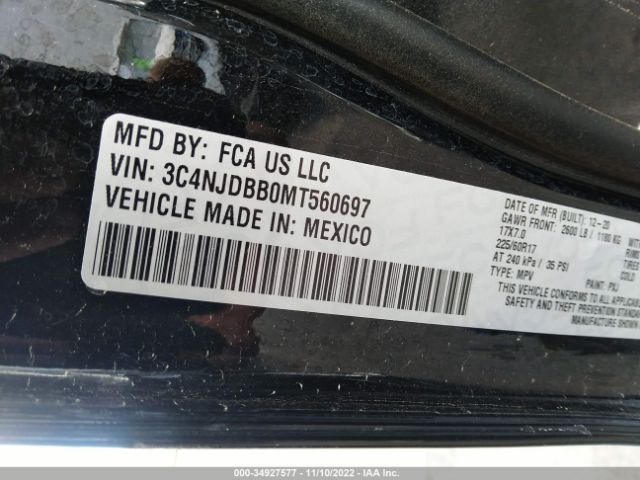 3C4NJDBB0MT560697 Jeep Compass Latitude