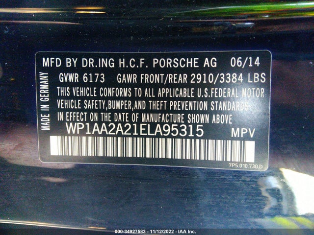 2014 Porsche Cayenne, VIN: WP1AA2A21ELA95315