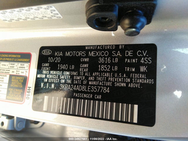 2020 Kia Rio, VIN: 3KPA24AD8LE357784