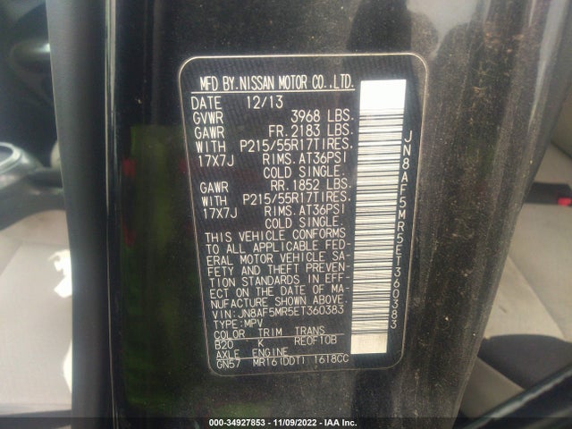 2014 NISSAN JUKE SV VIN: JN8AF5MR5ET360383