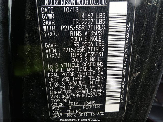 2014 Nissan Juke, VIN: JN8AF5MV0ET357405