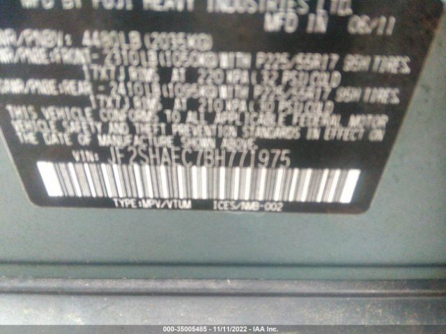 JF2SHAEC7BH771975 Subaru Forester 2.5x Limited