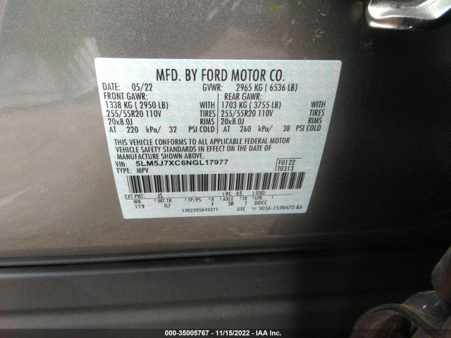 2022 Lincoln Aviator, VIN: 5LM5J7XC6NGL17977