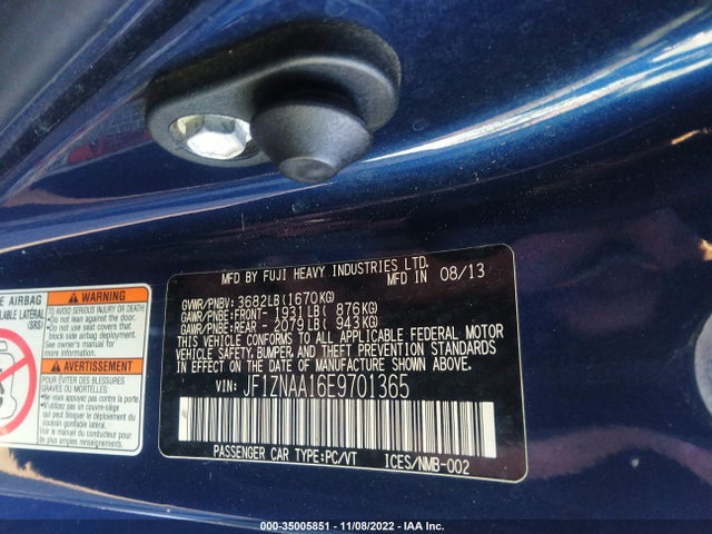 2014 Scion FR-S, VIN: JF1ZNAA16E9701365