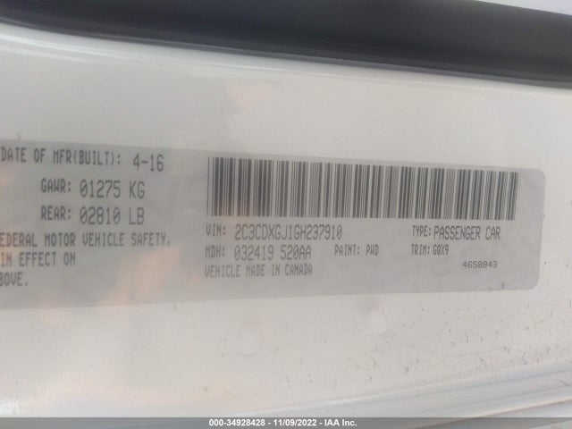 Dodge Charger R/t Scat Pack 2016 2C3CDXGJ1GH237910 Image 9