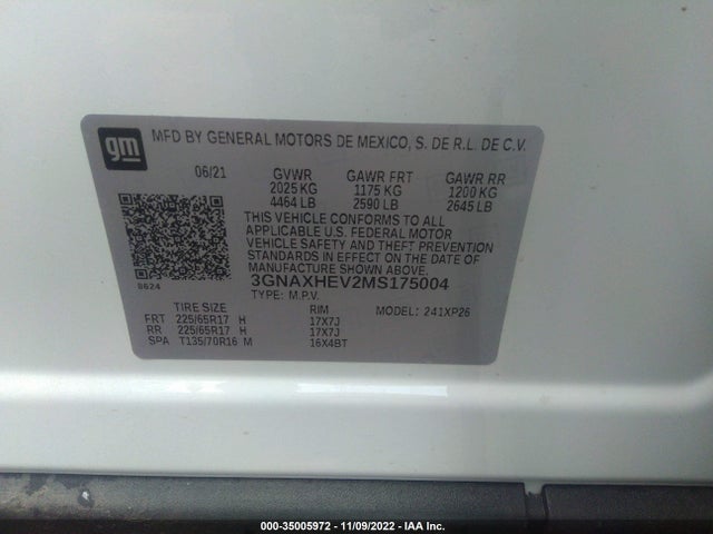 Chevrolet EQUINOX LS 2021 3GNAXHEV2MS175004 Image 9