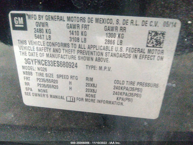 Cadillac Srx Performance Collection 2014 3GYFNCE33ES680924 Image 9
