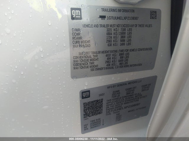 2023 GMC Sierra 1500, VIN: 1GTUUHELXPZ108087